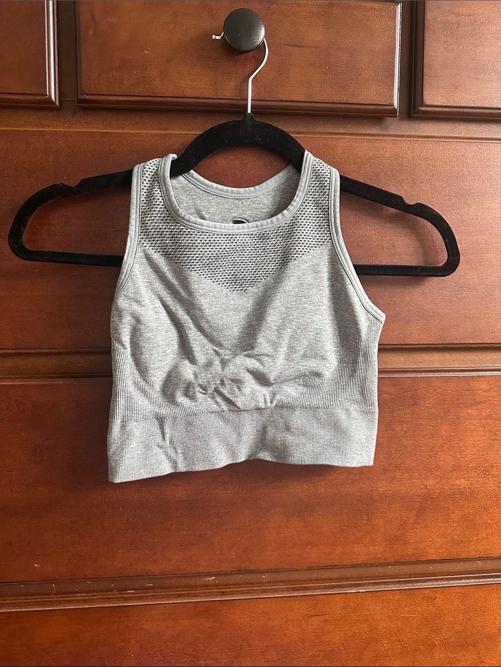 Zella Gray Seamless High Neck Sports Bra
